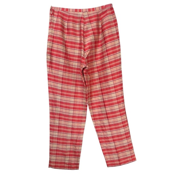 Vintage 90s Silk Plaid Pants Women’s Size 4 Pink Preppy Feminine - Picture 4 of 7